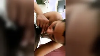 Mature Aunty On Her Knees Giving Him The Sloppiest Blowjob