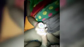 Horny Bhabhi Stroking His Cock Then Fingering Her Dripping Wet