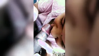 Sexy GF On Knees Sucking Boyfriend Dick In Living Room