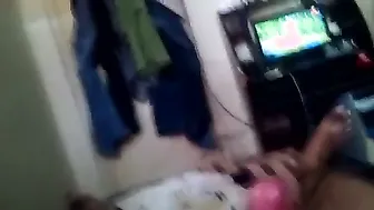 Servant Jerking His Cock Fast Until He Cums All Over Himself
