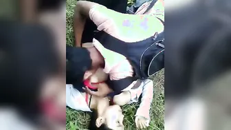 College Couple Caught Hooking Up Outside During Afternoon Time