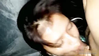 GF On Her Knees Giving Sloppy Blowjob To Her Lover