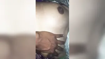 My GF Moaning Loud As I Press Boobs And Finger Pussy