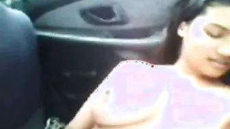 Big Titted Wife Getting Herself Off In The Back Of The Car