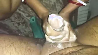 Wife Stroking His Dick Slowly After Getting Fucked By Husband