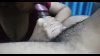 Horny Wife Giving Messy Blowjob And Taking Cum All Over Face