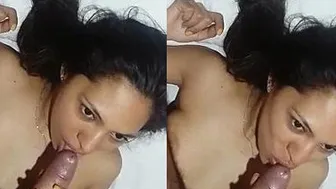 Desi Wife Giving Him Sloppy Blowjob Before Work This Morning