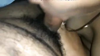 Indian Wife Giving Sloppy Wet Blowjob To Her Man At Home