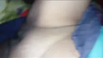 Wife Stroking His Cock And Playing With Her Tits Before Riding