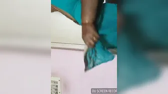 Mature Aunty Showing Off Her Big Natural Boobs On Camera