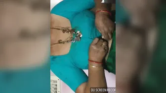 Mature Aunty Showing Off Her Big Natural Boobs On Camera