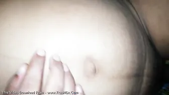 Squeezing Her Big Milky Tits While Fucking Her Doggy On The Bed