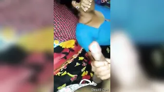 Shy Wife Stroking His Cock Before Letting Him Fuck Her Hard