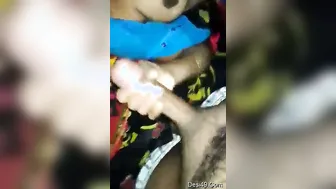 Shy Wife Stroking His Cock Before Letting Him Fuck Her Hard