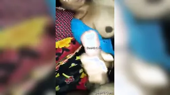 Shy Wife Stroking His Cock Before Letting Him Fuck Her Hard