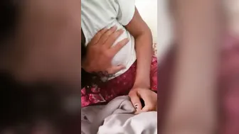 Shy Wife Getting Her Tits Squeezed While Sucking His Dick