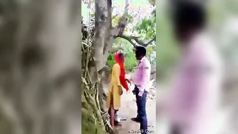 Village Lovers Fucking Outdoors In The Fields Hiding From Family