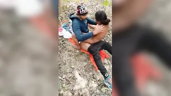 Village Slut Riding His Cock Fast In The Fields After Dark