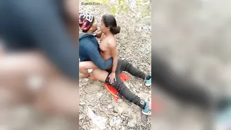 Village Slut Riding His Cock Fast In The Fields After Dark