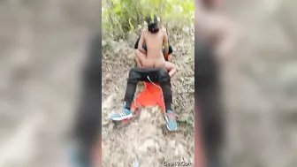 Village Slut Riding His Cock Fast In The Fields After Dark