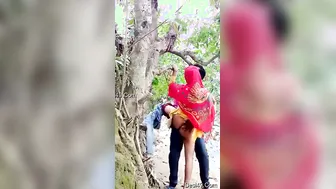 Young Village Couple Going Wild Outdoors For Third Round