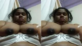 Horny Bhabhi Playing With Her Huge Melons Teasing Him At Home