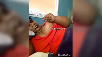 Horny Bhabhi Playing With Her Huge Melons Teasing Him At Home