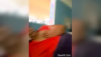 Horny Bhabhi Playing With Her Huge Melons Teasing Him At Home