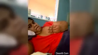 Horny Bhabhi Playing With Her Huge Melons Teasing Him At Home