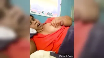 Horny Bhabhi Playing With Her Huge Melons Teasing Him At Home