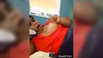 Horny Bhabhi Playing With Her Huge Melons Teasing Him At Home