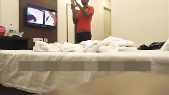 Naughty Couple Getting Frisky Making The Waiter Watch Them Close