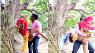 Village Lovers Trying Crazy Position Outdoor Behind Hut Tonight