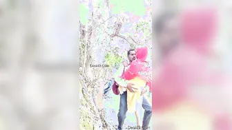 Village Lovers Trying Crazy Position Outdoor Behind Hut Tonight