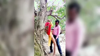 Village Lovers Trying Crazy Position Outdoor Behind Hut Tonight