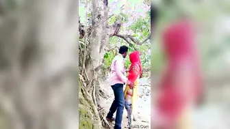 Village Lovers Trying Crazy Position Outdoor Behind Hut Tonight