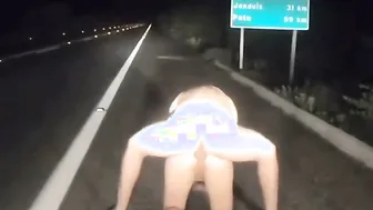 Horny Couple Fucking In Car Parked On Empty Highway At Night
