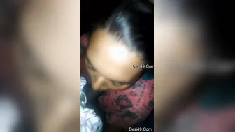 Village Girl On Her Knees Giving Her Boyfriend A Wet Blowjob