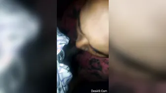 Village Girl On Her Knees Giving Her Boyfriend A Wet Blowjob