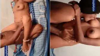 Village Couple Making Love Behind Closed Doors In Their Room