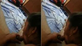 Horny Bhabhi On Her Knees Sucking Hubby Until He Finishes