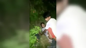 Lovers Sneaking Outside To Fuck Against The Wall In Private