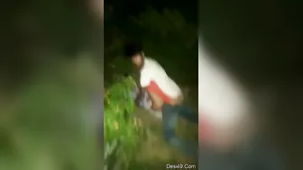 Lovers Sneaking Outside To Fuck Against The Wall In Private