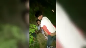 Lovers Sneaking Outside To Fuck Against The Wall In Private