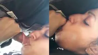 Desi GF Sucking His Cock Outside Behind The Building