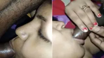Married Bhabhi Giving Sloppy Blowjob Then Fucked On The Bed