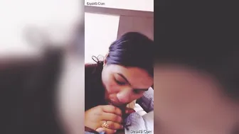 Desi GF On Her Knees Sucking His Dick Like A Good Slut