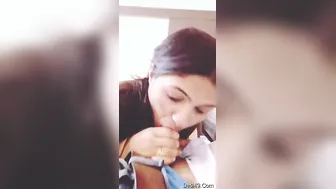 Desi GF On Her Knees Sucking His Dick Like A Good Slut