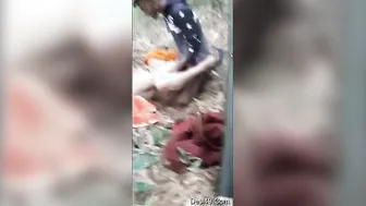 Village Whore Getting Railed Outdoors Behind The Fields