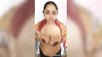 Horny Married Woman Playing With Her Massive Tits For Me